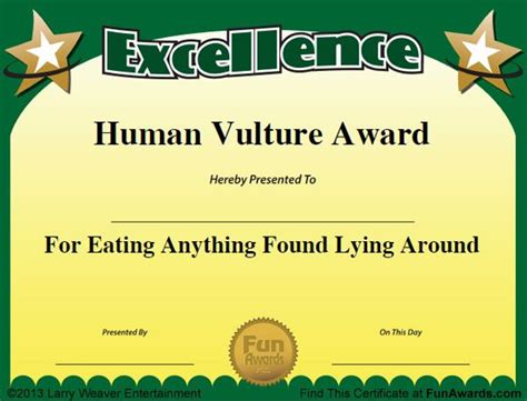 Free Printable Funny Certificate Templates Professional Template For