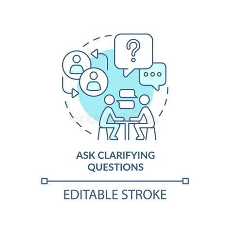Ask Clarifying Questions Turquoise Concept Icon Stock Vector