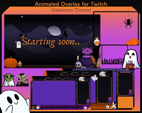 Animated Halloween Overlay Twitch Package Spooky Season Etsy