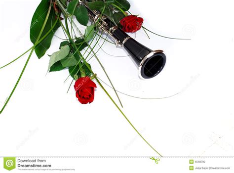 Two Rose Clarinet Composition Stock Photo Image Of Wind Notes 4548790