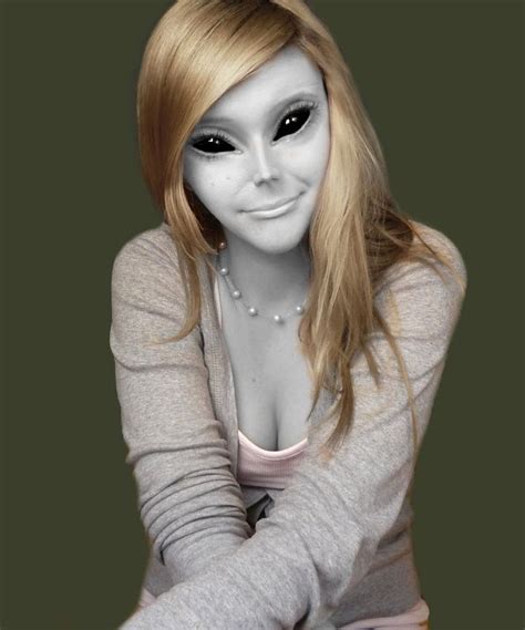 Pretty Alien By Surfaceblur On Deviantart Alien Makeup Grey Alien Alien Girl