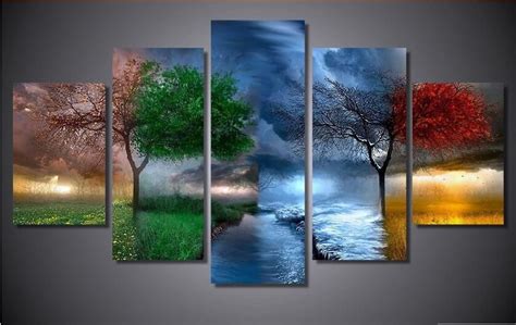 5d Diy Diamond Painting Four Seasons Trees Cross Stitch Square Diamonds