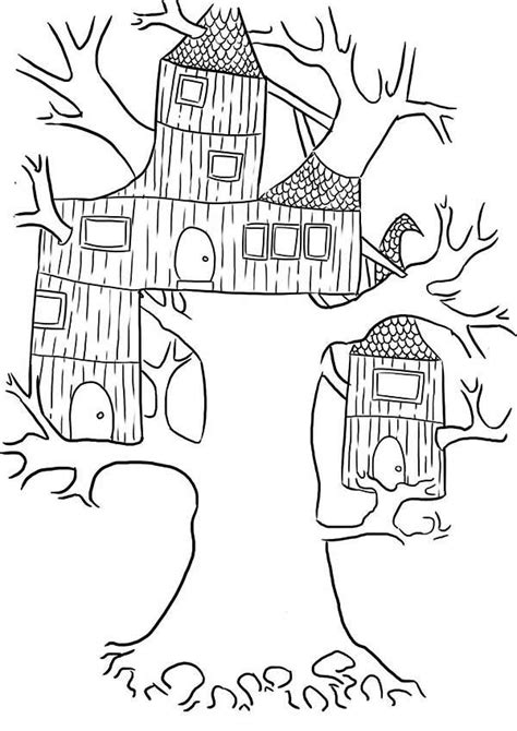 Architecture, fairy tales, fantasy, houses, nature. Free Tree House Coloring Pages - Coloring Home