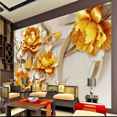 Beibehang Custom Wallpaper Mural Any Size 3d Relief Flower
