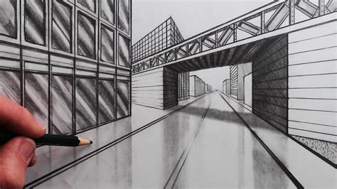 How to Draw 2-Point Perspective: Draw a Road and Bridge ...