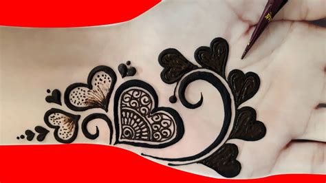 Arabic Henna Design Easy And Stylish Heart Shape Mehndi Design Front