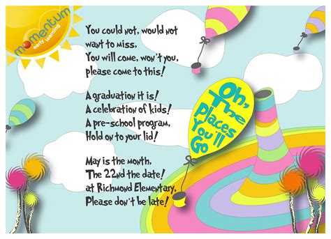 Search only for pre k and kinder gratuation speech dr seuss Pre k graduation Poems