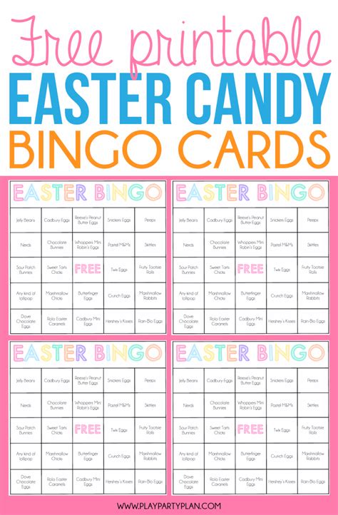 Free Printable Easter Bingo Cards For One Sweet Easter Play Party Plan