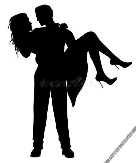 Romantic Couples Silhouettes Of Romantic Couples Isolated On Whitein