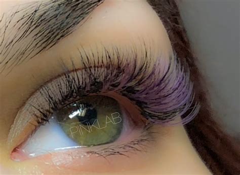 Volume Lashes With A Pink And Purple Color Splash Used D07 3 4d Mixed