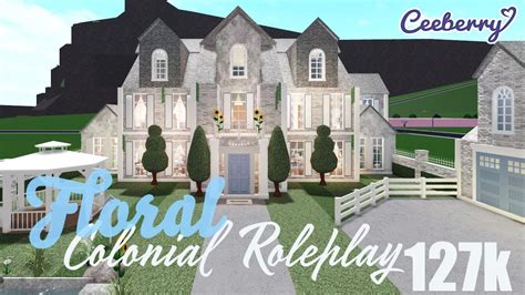 Bloxburg Floral Colonial Roleplay Home 127k Speed Build Youtube