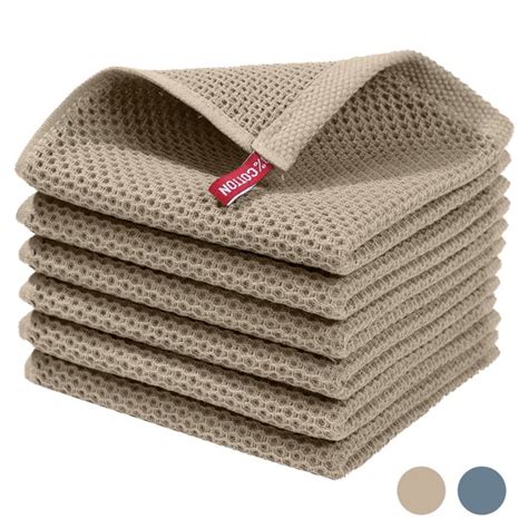 Howarmer Beige Kitchen Dish Towels 100 Cotton Dish Cloths For Washing
