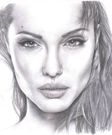 Angelina Jolie By Silclov Celebrity Art Drawings Portrait Sketches