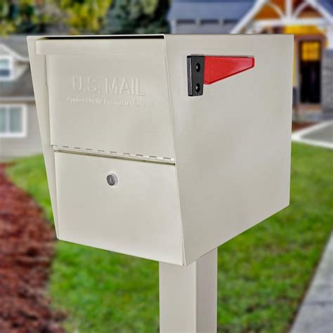 Mail Boss Package Master Extra Large Metal White Post Mount Locking