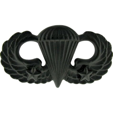 Army Basic Combat Parachutist Second Award Badge Sta Black Pin On