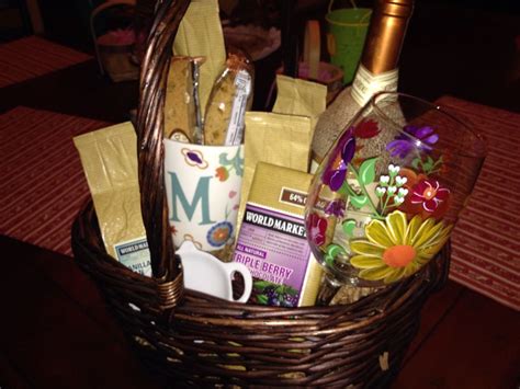 Birthday gifts for mother in law india. Coffee and Wine birthday basket for my mother-in-law to be ...