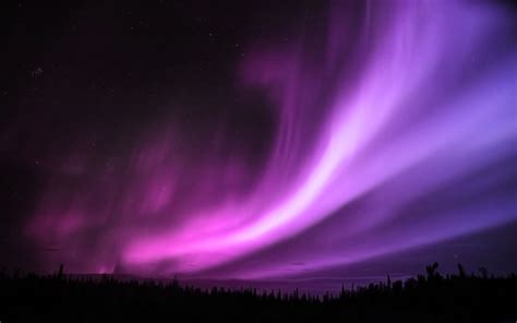 Purple Northern Lights Aurora Boreale Luci Del Nord Aurora
