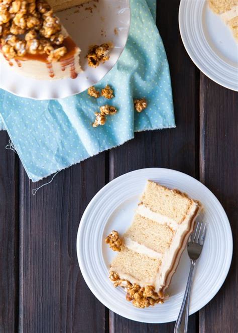 Peanut Butter Caramel Popcorn Cake With Images Popcorn Cake