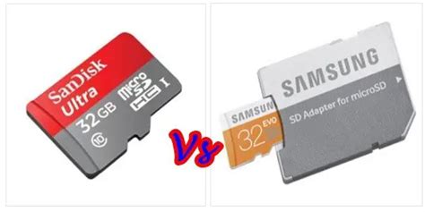 Sandisk Ultra 32gb Vs Samsung 32gb Evo Micro Sdhc Cards Features