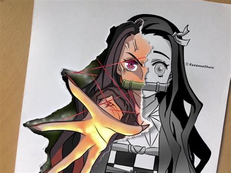 My First Fanart Of Nezuko From Demon Slayer A Re Enactment Of Ep19