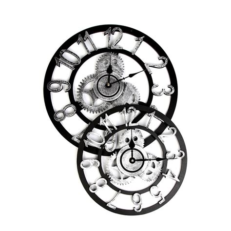 Retro Wall Clock Industrial Style Vintage Clock European Steampunk Gear