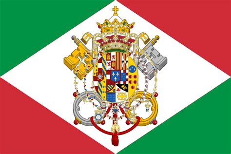 Alternate Flag For An Italy United By The Two Sicilies And The Papal