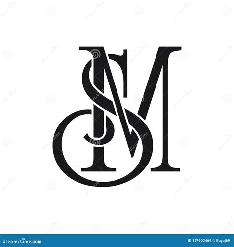 Las Ideas Iniciales Del Logotipo De La Letra Del Sm Diseñan El Ejemplo