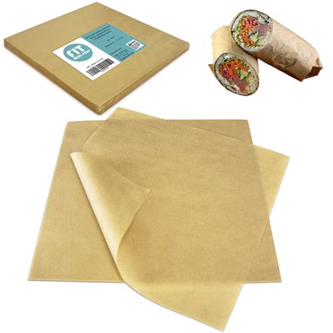 250 Sheets 12x12 Inch Kraft Deli Paper Sheets Sandwich Wrap Natural