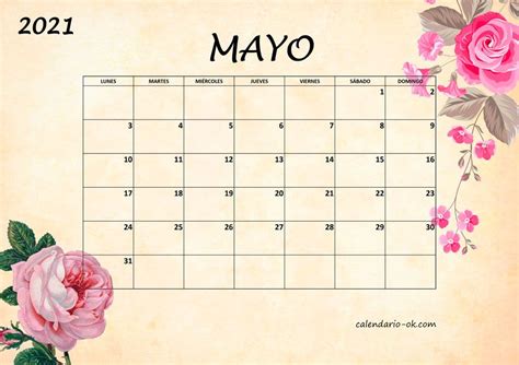 Pin En Calendarios Bonitos Con Flores 2021