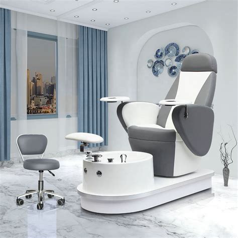 Beauty Nail Salon Furniture Reclining Swivel Pipeless Whirlpool Foot