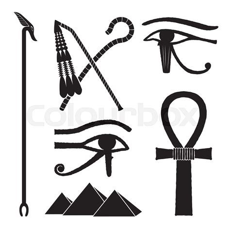 Set Of Ancient Egypt Silhouettes Stock Vector Colourbox