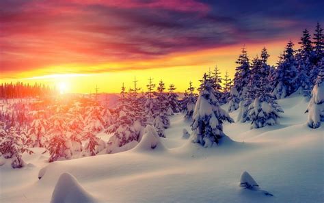 Snow Sunrise Desktop Wallpapers 4k Hd Snow Sunrise Desktop