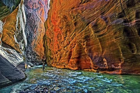 Wall Street The Narrows Zion National Park Utah Photograph By Don
