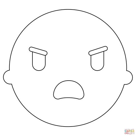 Angry Face Emoji Coloring Page Free Printable Coloring Pages