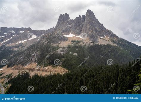 Liberty Bell Mountain As Seen From Washington Pass Overlook On The
