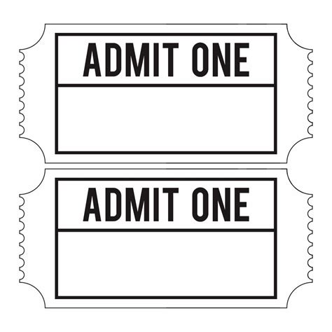Admit One Ticket Template Free Printable