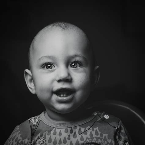 Wallpaper Id 212934 Black And White Shot Of Babys Face Without Hair