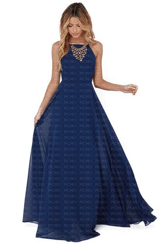 Beautiful Woman Woman Long Dress Blue Png Gratis Picmix