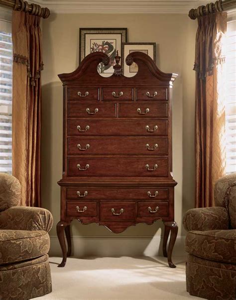 Top paint color with cherry wood bedroom furniture. American Drew Cherry Grove Highboy 791-290R at Homelement.com