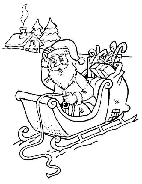 Printable santa claus coloring pages, coloring sheets and pictures kids, children. santa in his sleigh | coloring pages | Pinterest