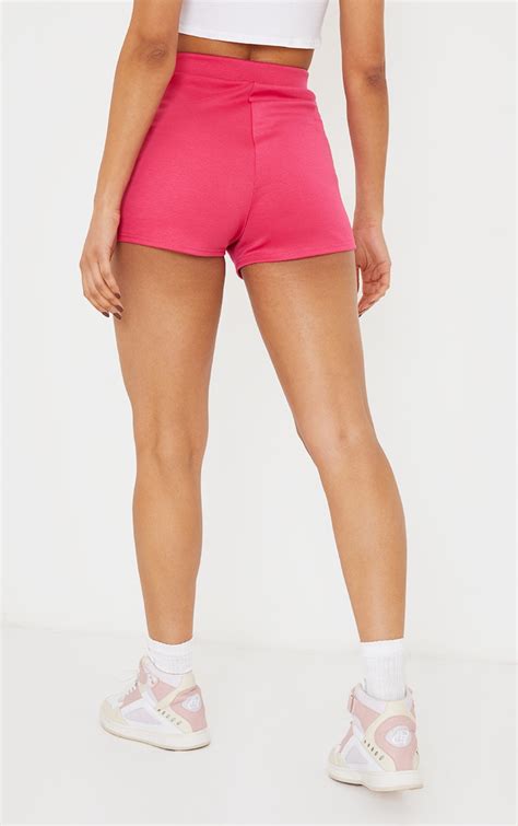 Hot Pink High Waisted Ponte Hot Pants Prettylittlething Ie