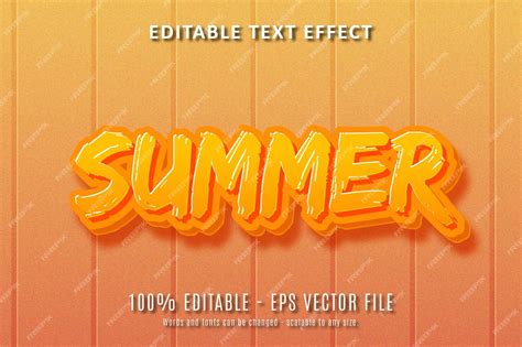 Premium Vector Vector Summer 3d Text Effect Template Editable Text
