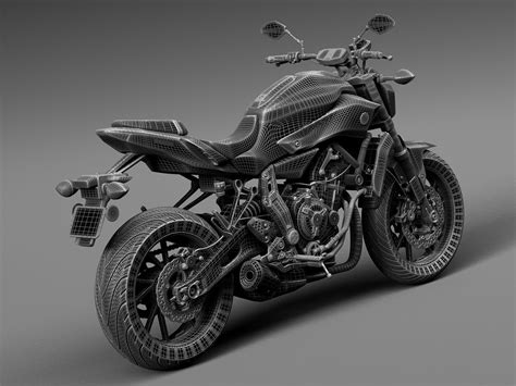 The new chain protector prevents. Yamaha FZ-07 2016 3D Model .max .obj .3ds .fbx .c4d .lwo ...