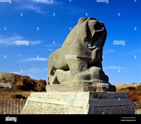 Lion Of Babylon Statue Babil Province Iraq Middle East Stock Photo