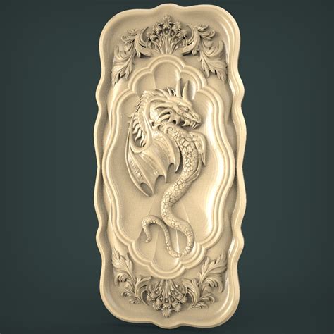Bas Relief Dragon 3d Stl Model For Cnc And 3d Printer 1906