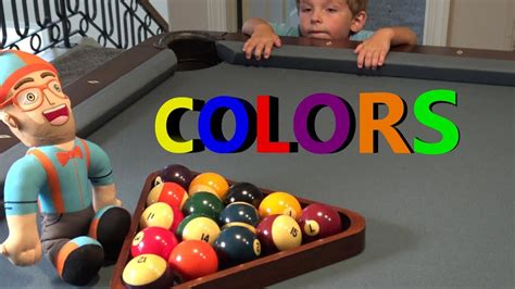 Learn Colors With Billiards Blippi Dressed Toddler And Blippi Toy On