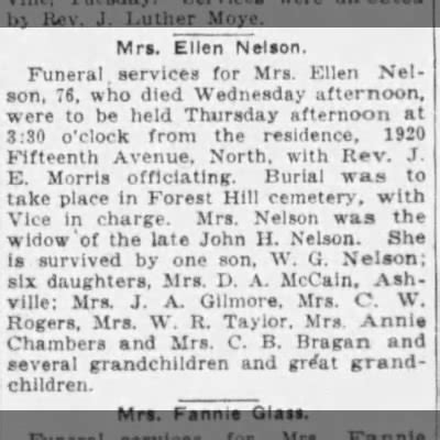 Ellen Nelson Widow Of John Henry Nelson And Mother Of U G Nelson Newspapers Com
