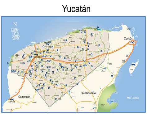 Merida Mexico Yucatan Peninsula Map