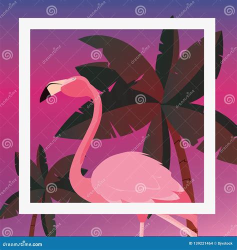 Tropical Flamingo Design Stock Vector Illustration Of Garden