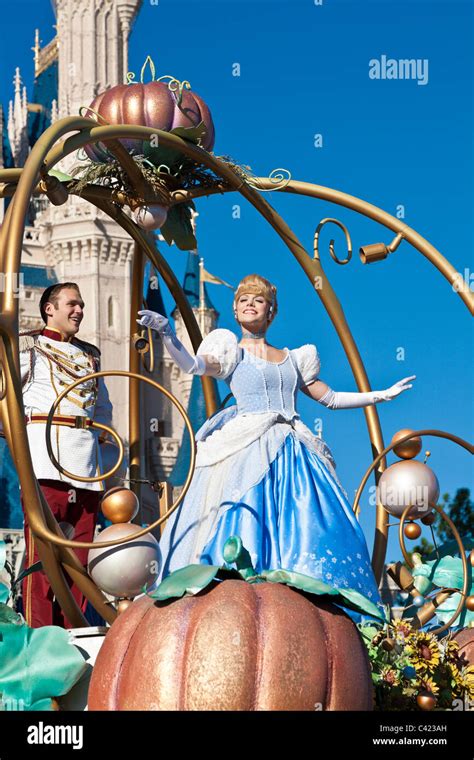 Characters From Cinderella Riding A Float In A Dream Come True Parade